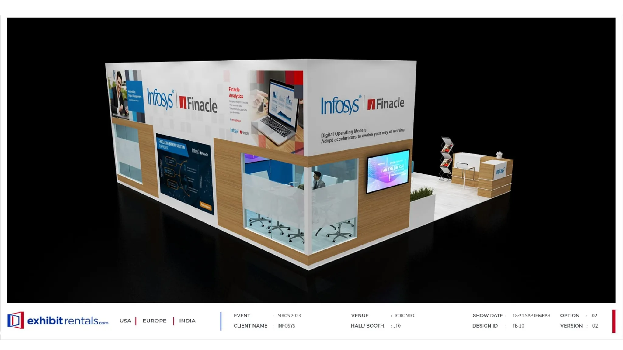 30x40 Peninsula booth design by Exhibit-Rentals